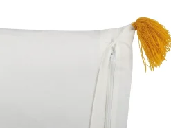 Cuscino decorativo BILOBA Cotone 45 x 45 cm Giallo Trama floreale