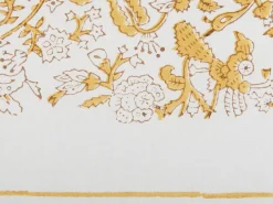 Cuscino decorativo BILOBA Cotone 45 x 45 cm Giallo Trama floreale