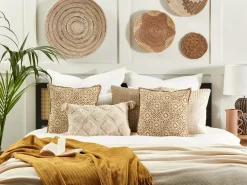 Cuscino decorativo CEIBA Cotone 45 x 45 cm Beige Trama geometrica