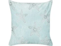 Cuscino decorativo CERAMIUM Velluto 45 x 45 cm Azzurro Trama floreale