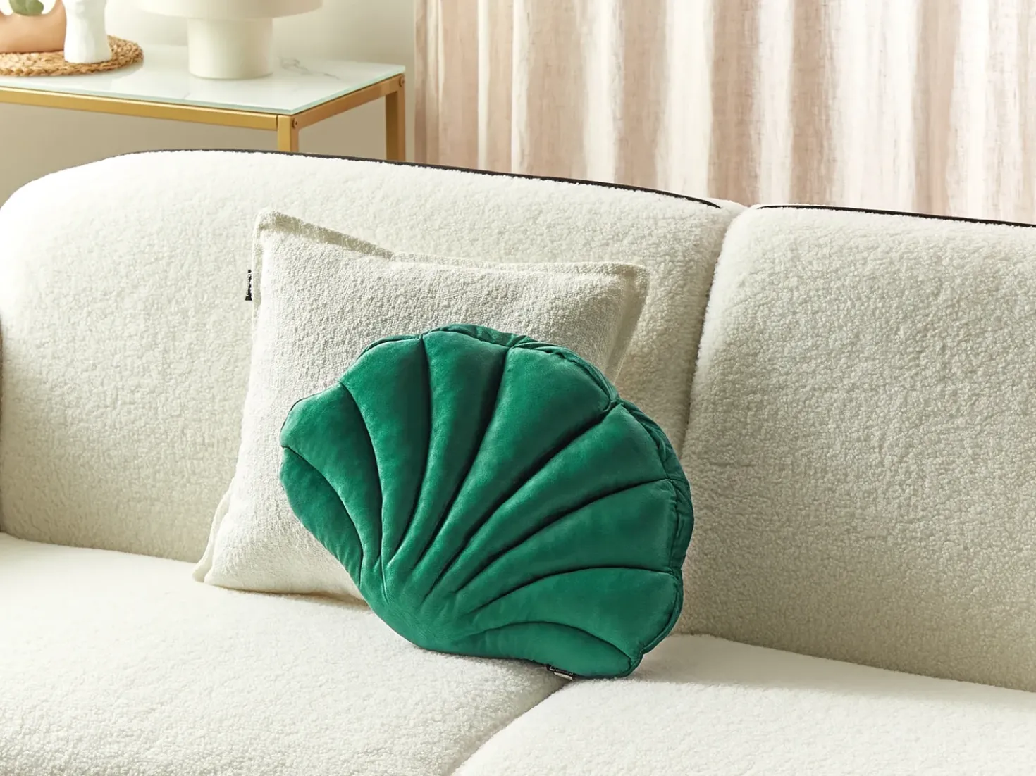 Cuscino decorativo CONSOLIDA Velluto 47 x 35 cm Verde smeraldo Tinta unita