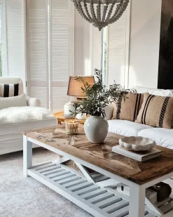 Cuscino decorativo DESALIX Iuta 45 x 45 cm Beige A strisce