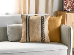 Cuscino decorativo DESALIX Iuta 45 x 45 cm Beige A strisce
