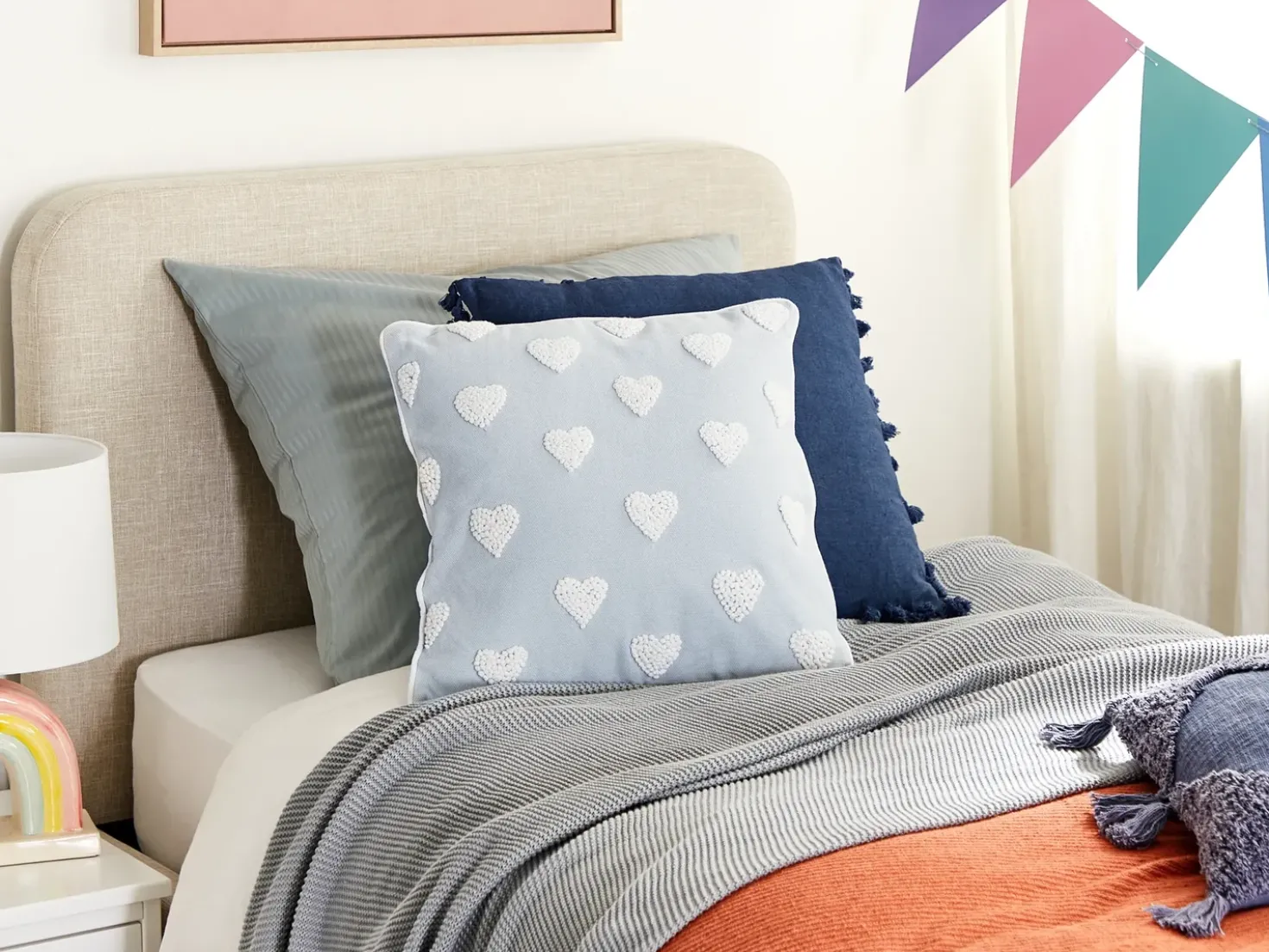 Cuscino decorativo GAZANIA Cotone 45 x 45 cm Grigio chiaro