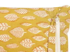 Cuscino decorativo GINNALA Cotone 45 x 45 cm Giallo Trama di piante