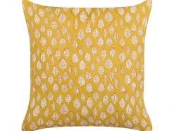 Cuscino decorativo GINNALA Cotone 45 x 45 cm Giallo Trama di piante