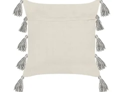 Cuscino decorativo HELICONIA Cotone 45 x 45 cm Beige A strisce