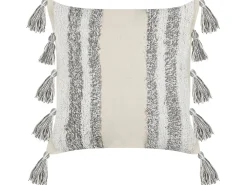 Cuscino decorativo HELICONIA Cotone 45 x 45 cm Beige A strisce
