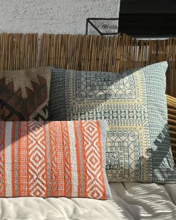Cuscino decorativo INULA Cotone 30 x 50 cm Arancione Trama geometrica