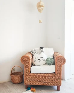 Cuscino decorativo KANPUR Cotone 53 x 43 cm Bianco Lepre