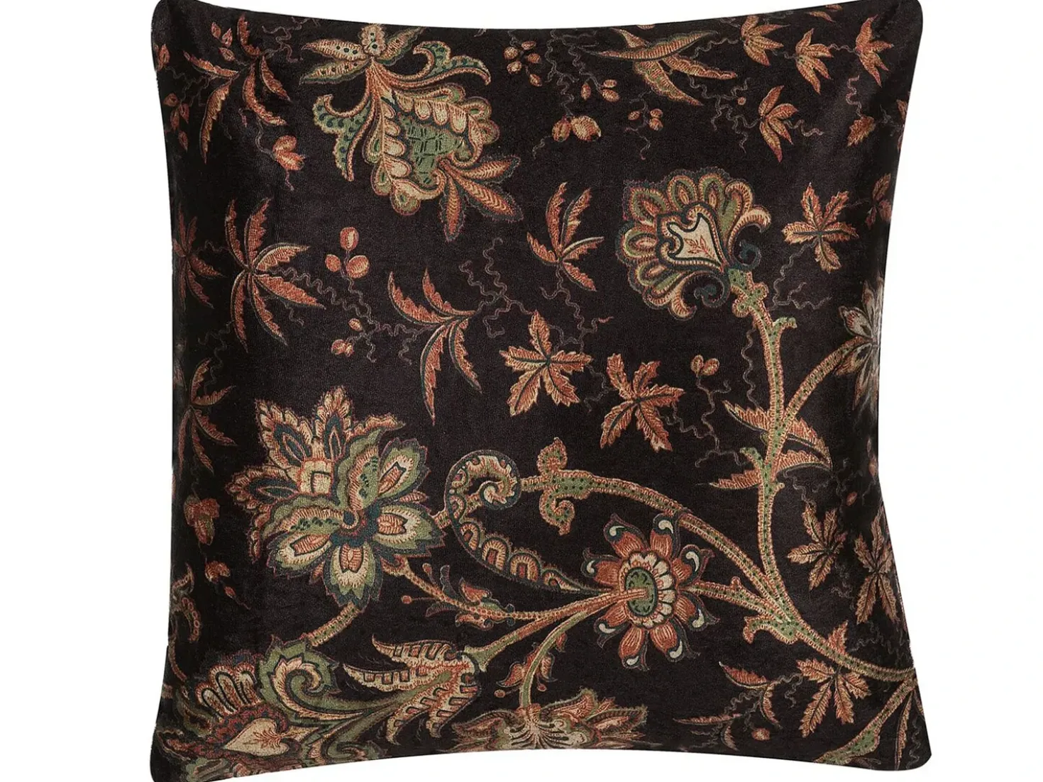 Cuscino decorativo KARUR Cotone 45 x 45 cm Marrone Trama floreale