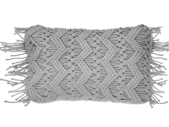 Cuscino decorativo KIRIKKALE Cotone 30 x 45 cm Grigio Trama geometrica