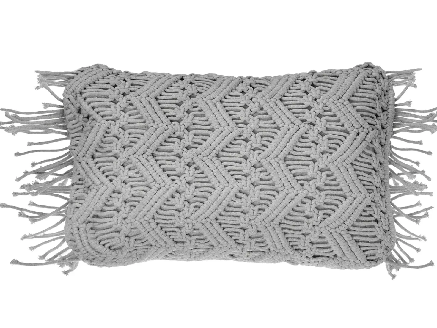 Cuscino decorativo KIRIKKALE Cotone 30 x 45 cm Grigio Trama geometrica