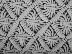 Cuscino decorativo KIZKALESI Cotone 45 x 40 cm Grigio Trama geometrica