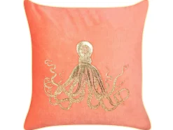 Cuscino decorativo LAMINARIA Velluto 45 x 45 cm Corallo Trama animale