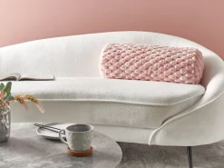 Cuscino decorativo LINDEN Finta pelliccia 22 x 60 cm Rosa Tinta unita
