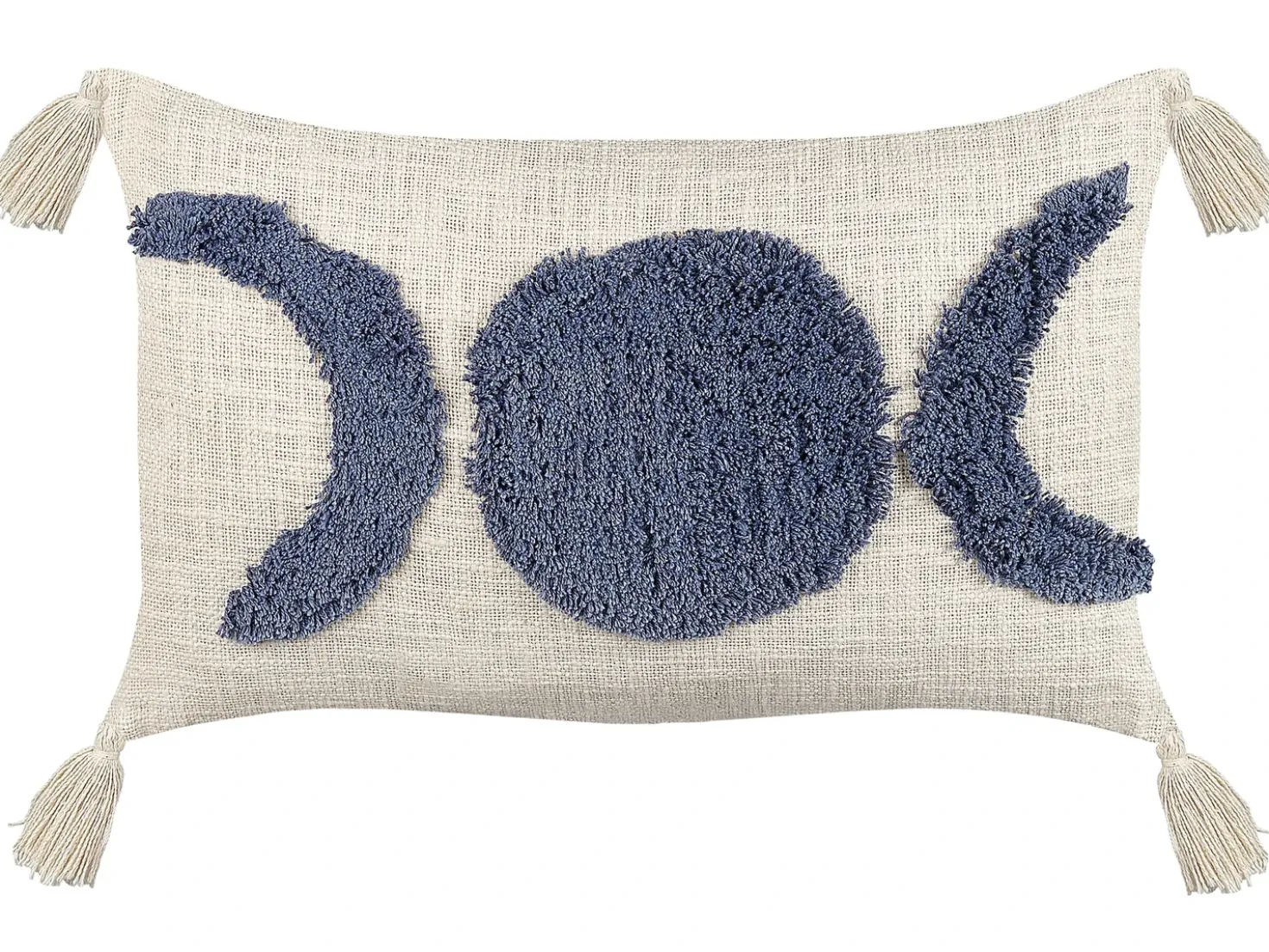 Cuscino decorativo LUPINUS Cotone 55 x 35 cm Beige chiaro Trama geometrica