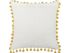 Cuscino decorativo LYCROIS Cotone 45 x 45 cm Giallo Trama floreale