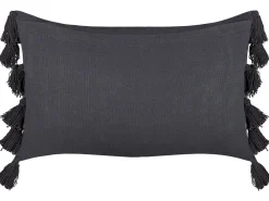 Cuscino decorativo LYTHRUM Cotone 55 x 35 cm Grigio scuro Tinta unita