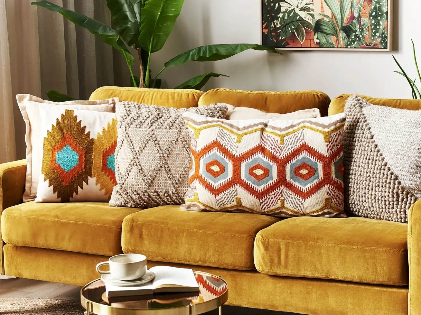 Cuscino decorativo MAJRA Cotone 40 x 60 cm Multicolore Trama geometrica