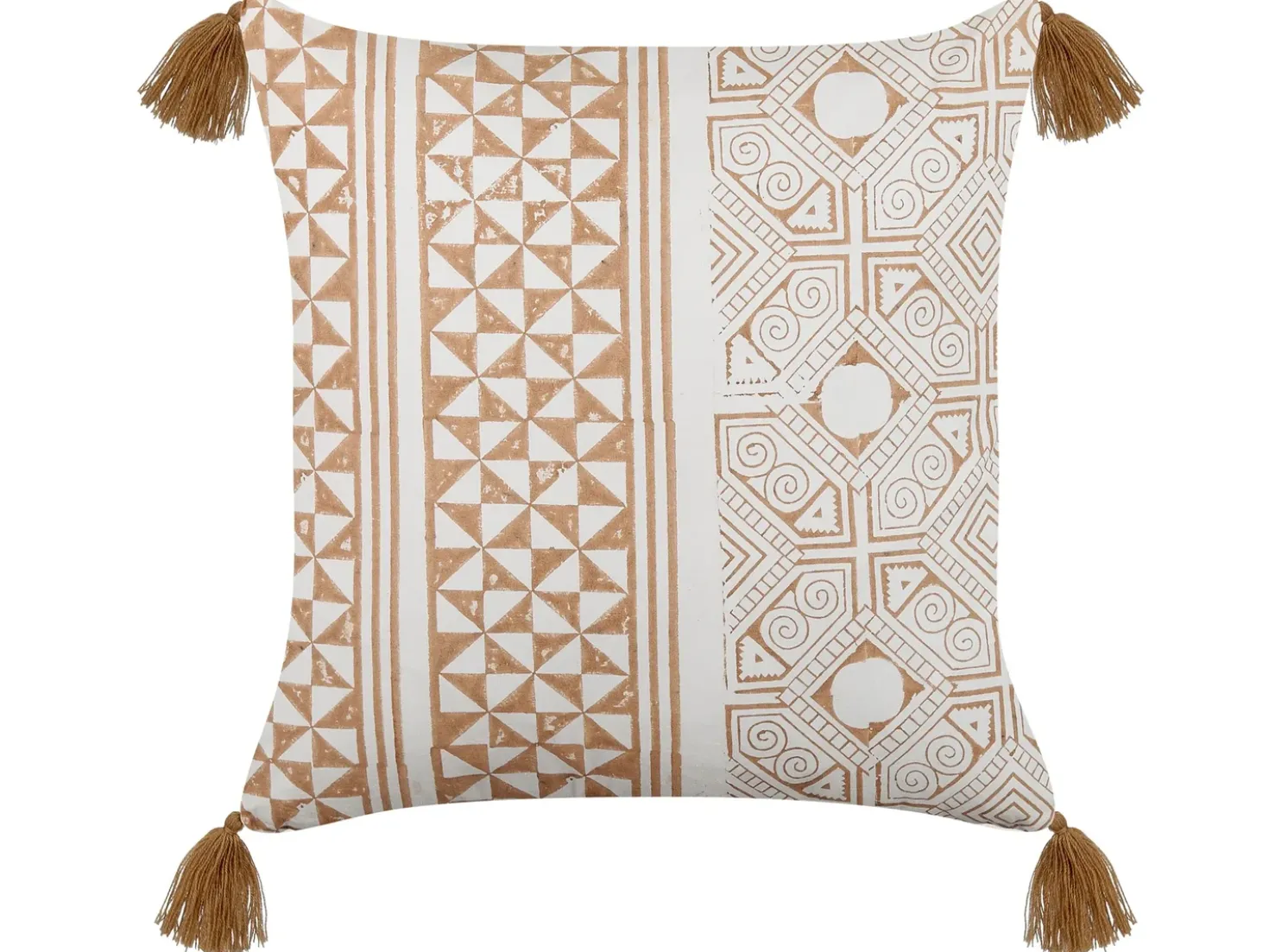 Cuscino decorativo MALUS Cotone 45 x 45 cm Marrone chiaro Trama orientale