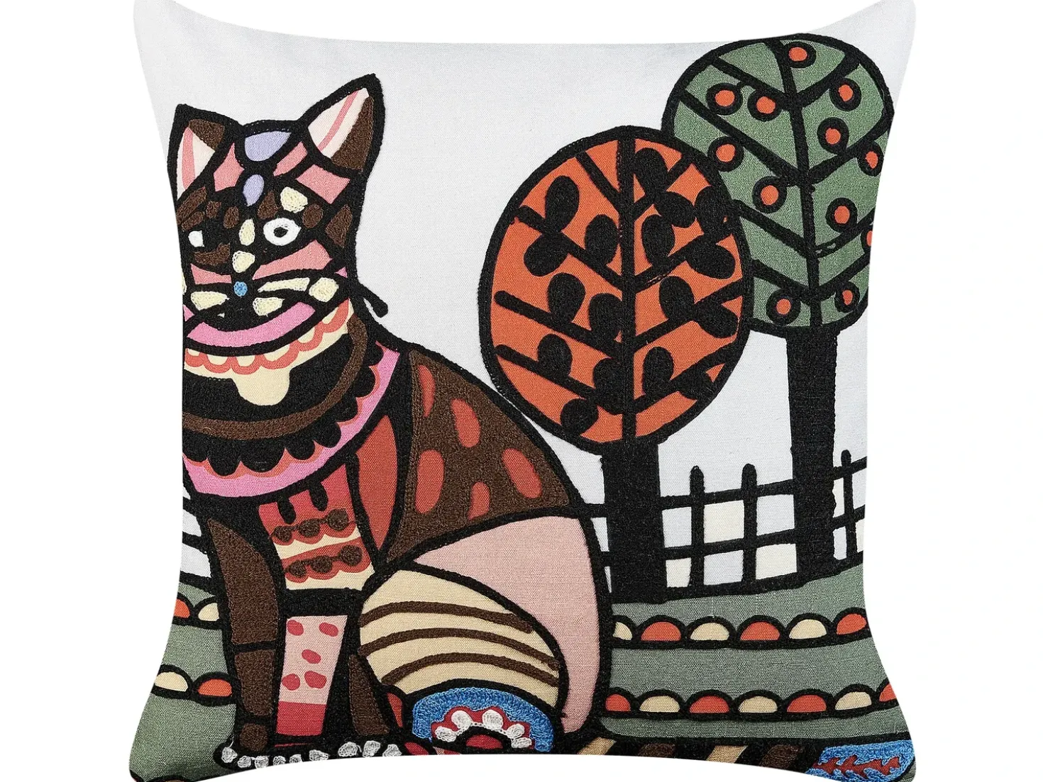 Cuscino decorativo MEHSANA Bouclé 50 x 50 cm Multicolore Trama animale
