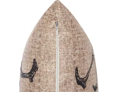 Cuscino decorativo MORTESTI Velluto 45 x 45 cm Beige chiaro Trama astratta