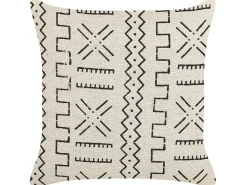 Cuscino decorativo MYRICA Cotone 45 x 45 cm Bianco Trama geometrica