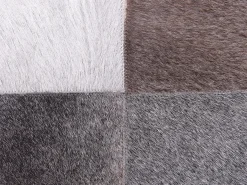 Cuscino decorativo NELLAD Pelle naturale 45 x 45 cm Grigio Patchwork