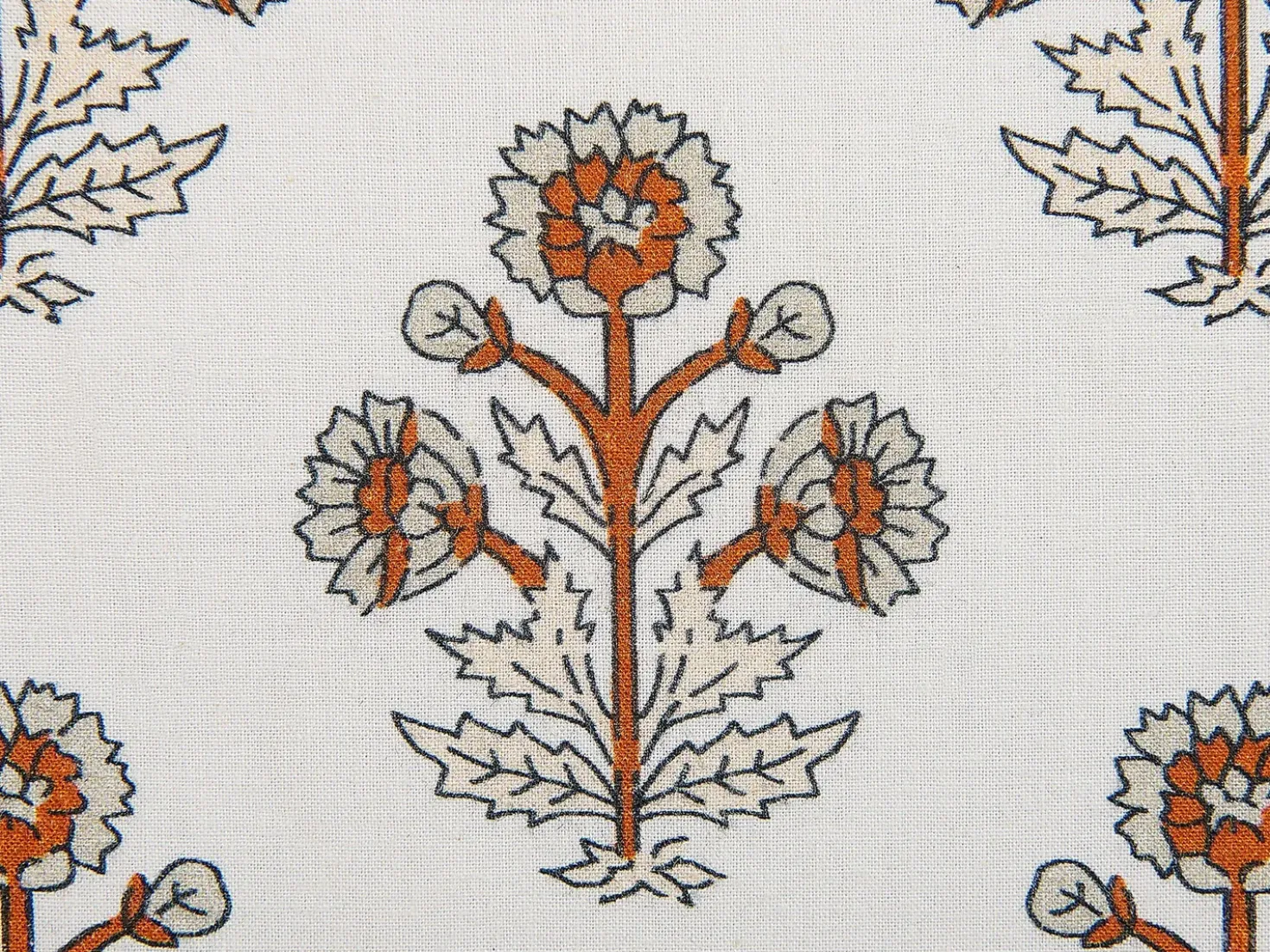 Cuscino decorativo OMORIKA Cotone 45 x 45 cm Bianco Trama floreale