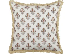 Cuscino decorativo OMORIKA Cotone 45 x 45 cm Bianco Trama floreale