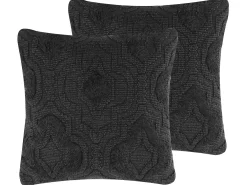 Cuscino decorativo PAIKA Cotone 45 x 45 cm Grigio scuro Trama Ikat