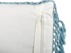 Cuscino decorativo PALLIDA Cotone 45 x 45 cm Blu Trama floreale