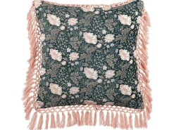 Cuscino decorativo PARROTIA Velluto 45 x 45 cm Foglia di tè Trama floreale