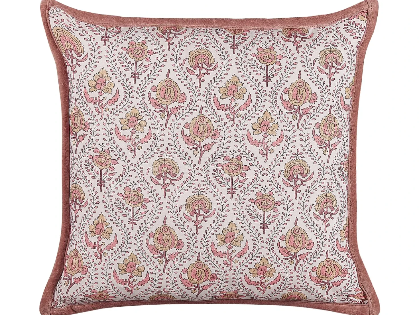 Cuscino decorativo PICEA Cotone 45 x 45 cm Rosso Trama floreale