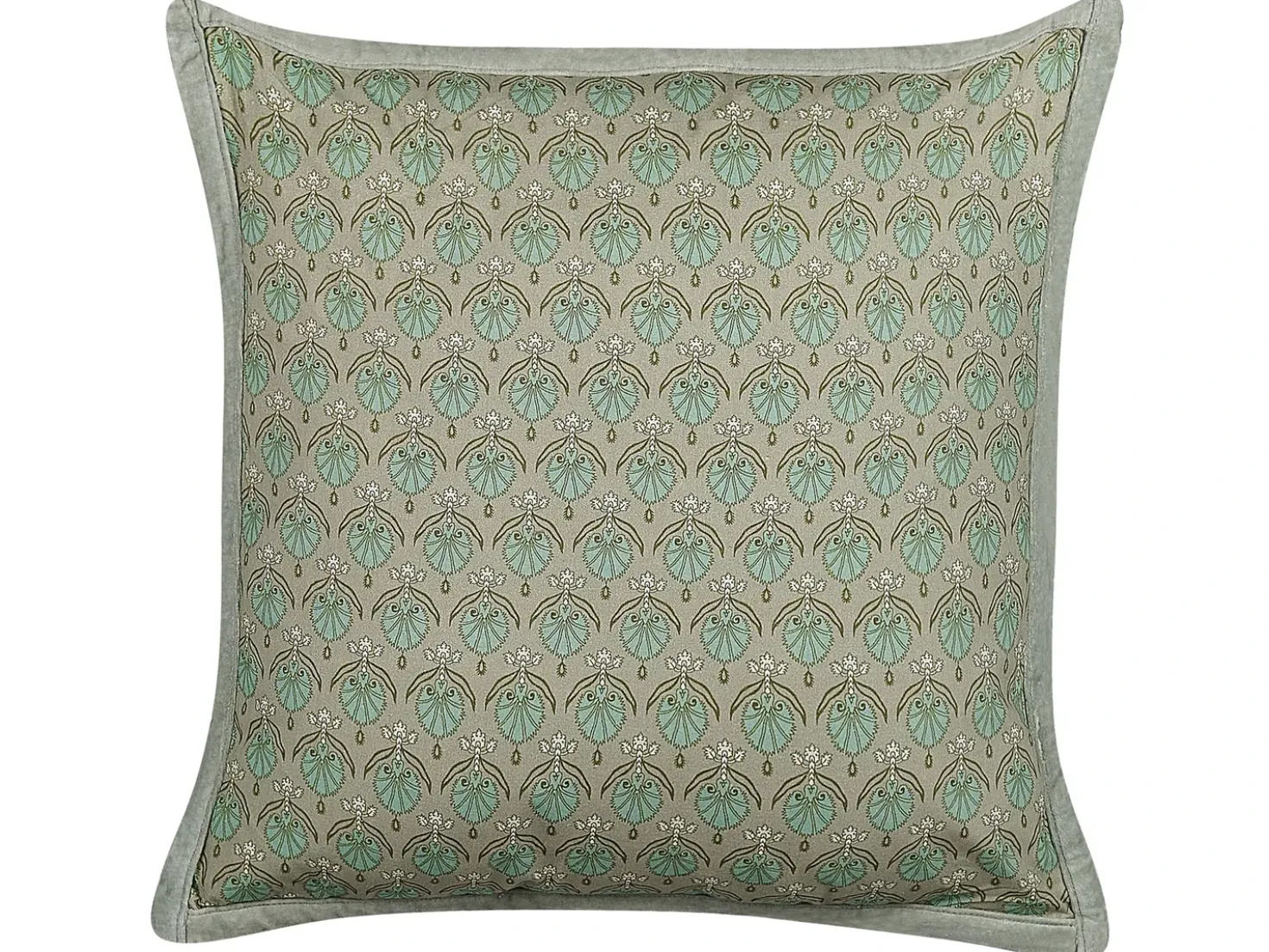Cuscino decorativo PICTUS Velluto 45 x 45 cm Verde Trama di piante