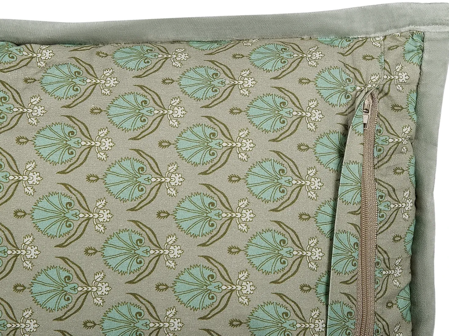 Cuscino decorativo PICTUS Velluto 45 x 45 cm Verde Trama di piante