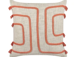 Cuscino decorativo PLEIONE Cotone 45 x 45 cm Corallo Trama astratta