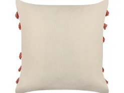 Cuscino decorativo PLEIONE Cotone 45 x 45 cm Corallo Trama astratta