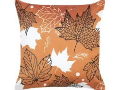 Cuscino decorativo POINSETTIA Velluto 45 x 45 cm Arancione Trama di piante