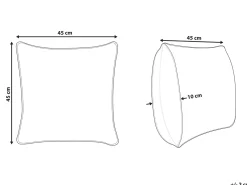Cuscino decorativo POINSETTIA Velluto 45 x 45 cm Arancione Trama di piante