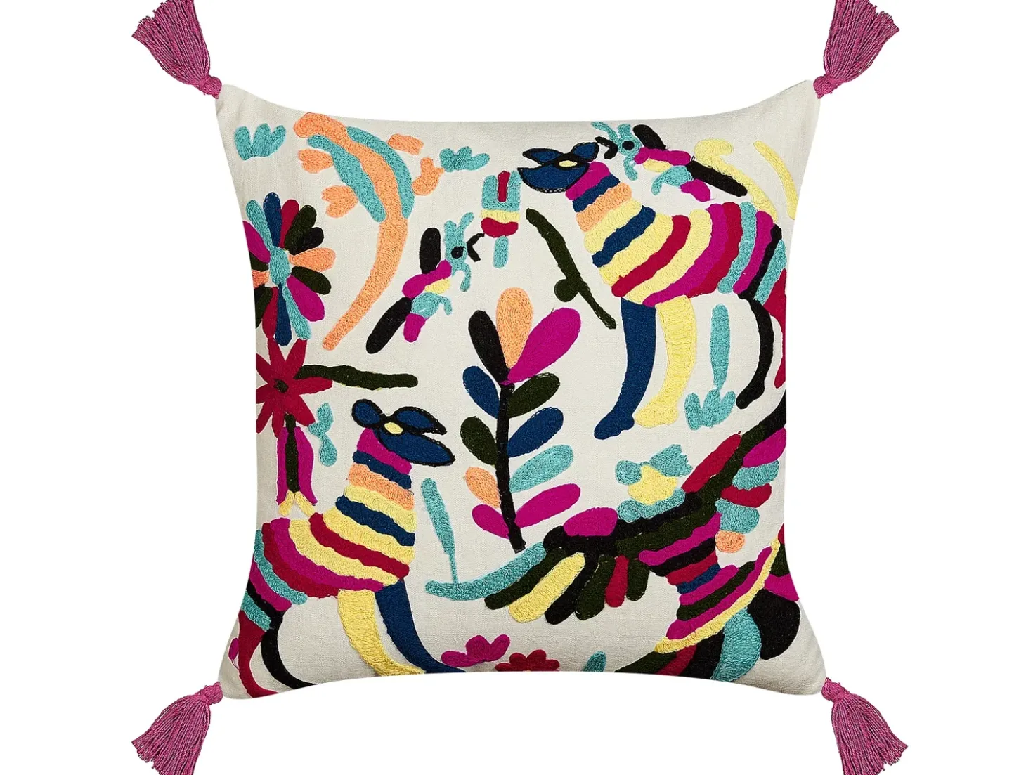 Cuscino decorativo RAIGANJ Cotone 50 x 50 cm Multicolore Trama astratta
