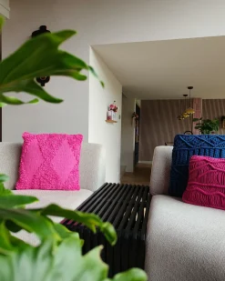 Cuscino decorativo RHOEO Cotone 45 x 45 cm Rosa