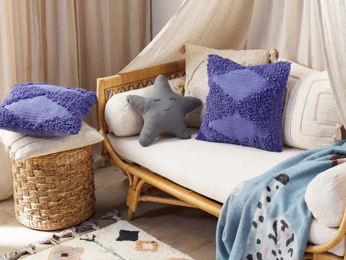 Cuscino decorativo RHOEO Cotone 45 x 45 cm Viola