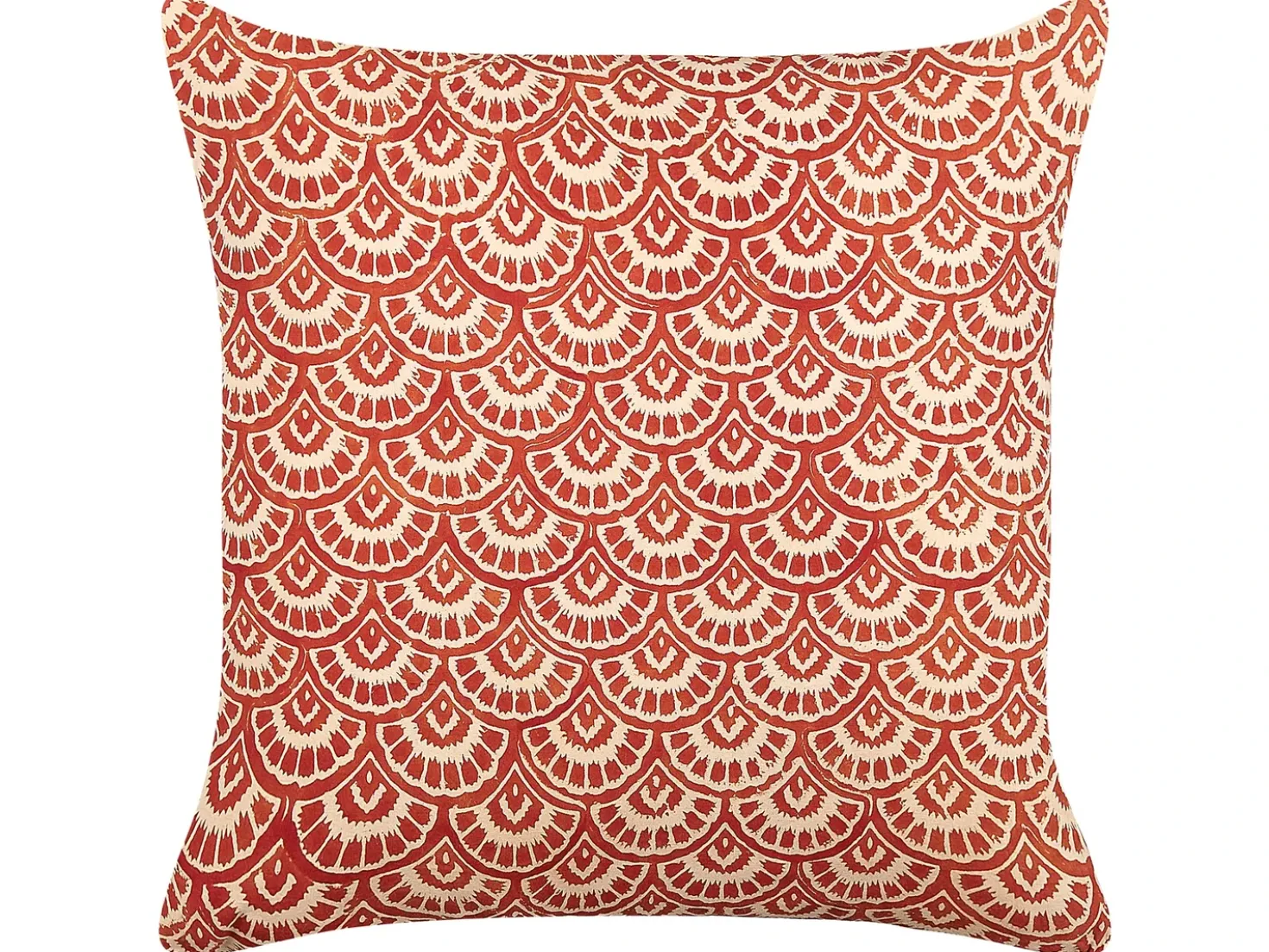 Cuscino decorativo RHUS Cotone 45 x 45 cm Rosso Trama geometrica