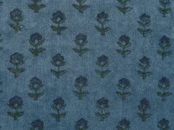 Cuscino decorativo RIBES Velluto 45 x 45 cm Blu scuro Trama floreale