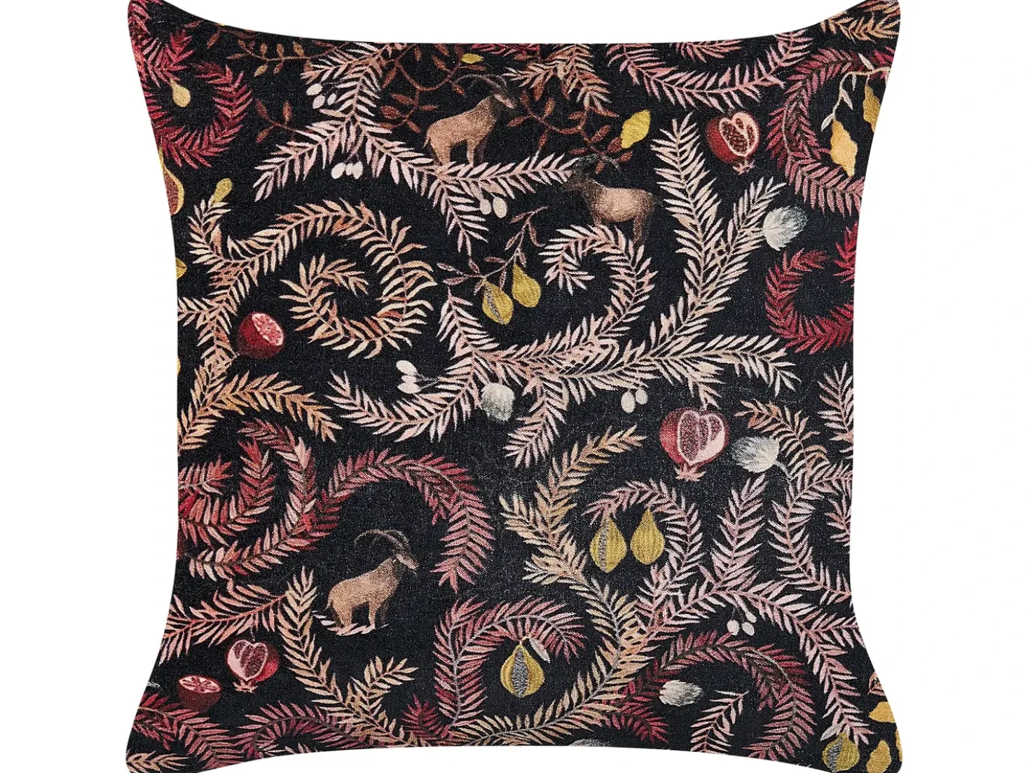 Cuscino decorativo RICINUS Velluto 45 x 45 cm Nero Trama orientale