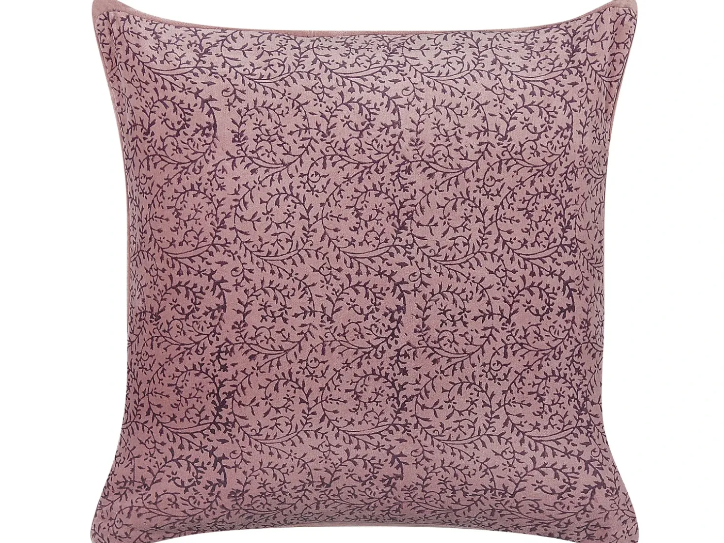 Cuscino decorativo ROMNEYA Velluto 45 x 45 cm Rosa Trama floreale