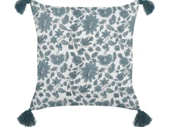 Cuscino decorativo RUMEX Cotone 45 x 45 cm Blu Trama floreale