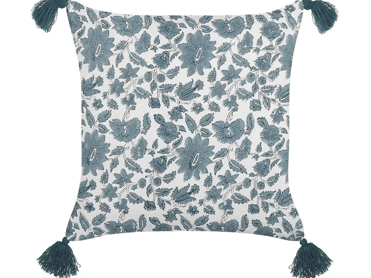 Cuscino decorativo RUMEX Cotone 45 x 45 cm Blu Trama floreale